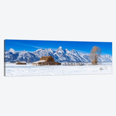 Panoramic Winter View Grand Teton Canvas Print #SKR1035} by Susanne Kremer Canvas Wall Art