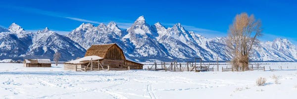 Teton Range: Panoramic Winter View Grand Teton by Susanne Kremer
