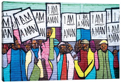 I Am A Man Graffiti  Canvas Art Print - Black Lives Matter Art