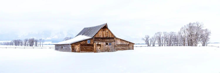 Snowed In Wood Barn In The Winter