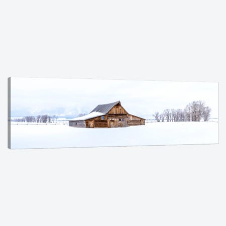 Snowed In Wood Barn In The Winter Canvas Print #SKR1041} by Susanne Kremer Canvas Artwork