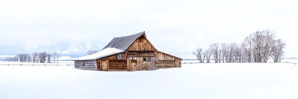 Snowed In Wood Barn In The Winter