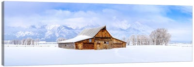 Sunny Winter Landscape Wyoming Canvas Art Print - Teton Range Art