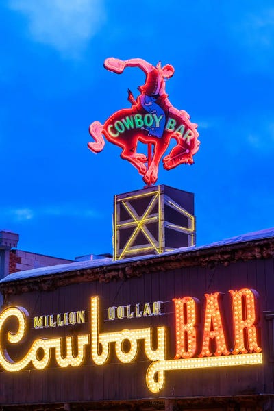 Large Photography - Canvas Prints: Cowboy Bar Jackson Hole by Susanne Kremer