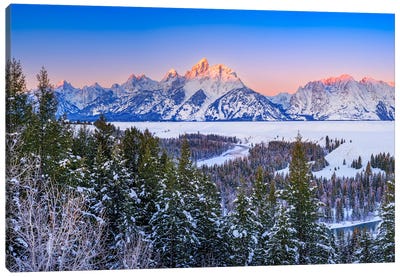 Alpenglow At The Peak Canvas Art Print - Rocky Mountain Art Collection - Canvas Prints & Wall Art