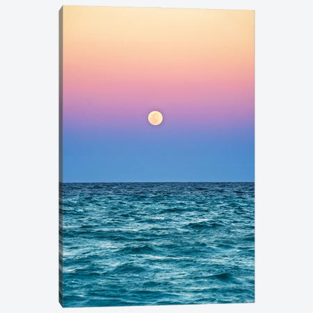 Moonrise At Sunset Canvas Print #SKR1057} by Susanne Kremer Canvas Artwork