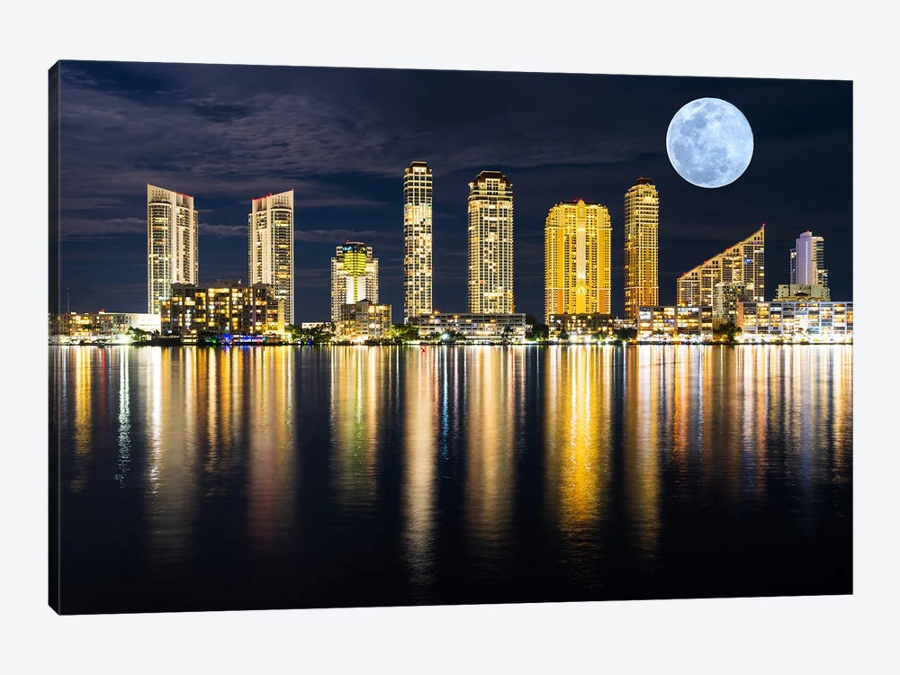 Moon And The City by Susanne Kremer 1-piece Canvas Art