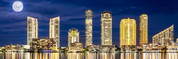 Full Moon Night City Panorama by Susanne Kremer wall art