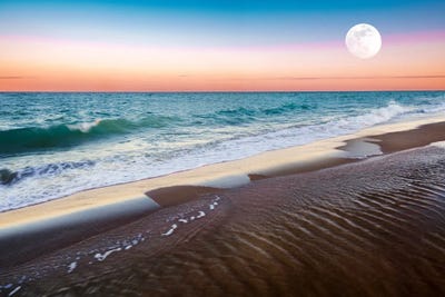 Beach Moon Rise by Susanne Kremer framed wall art