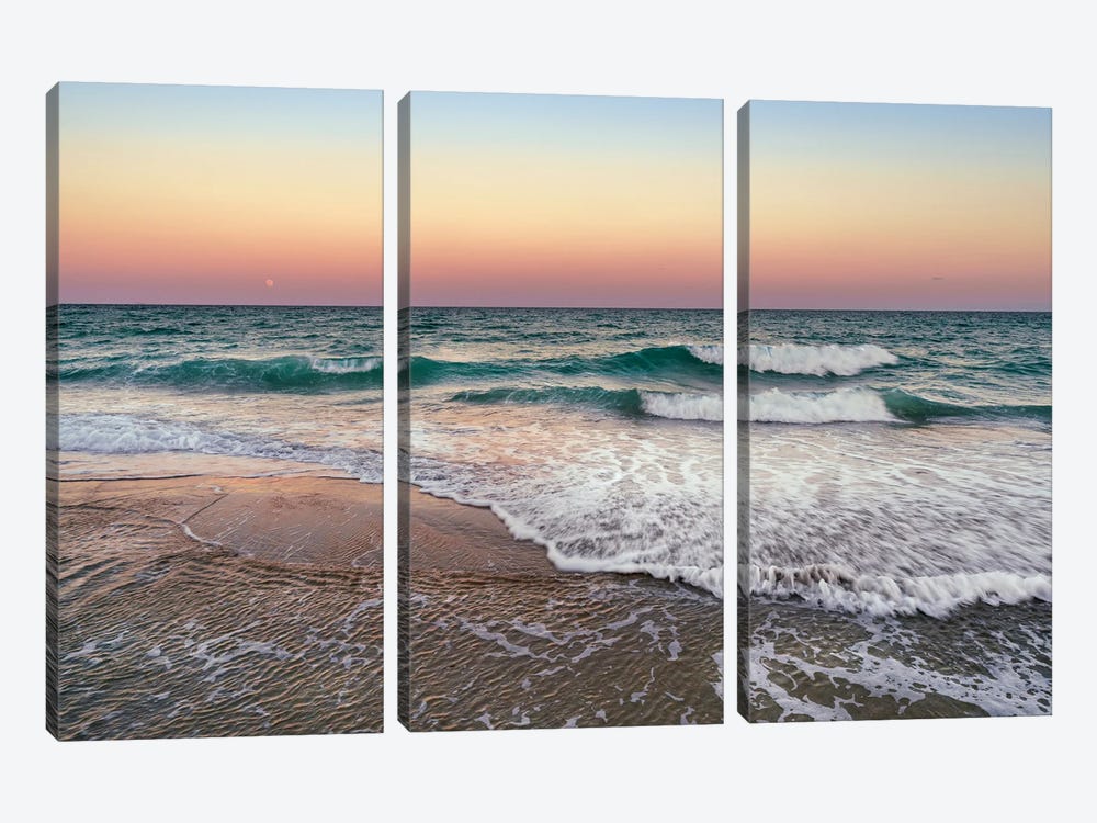 Pastel Beach Sunset by Susanne Kremer 3-piece Canvas Art