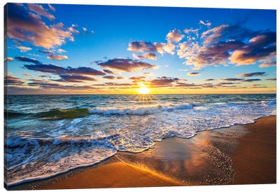 Eternal Note Of Sunrise Canvas Art Print - Sandy Beach Art