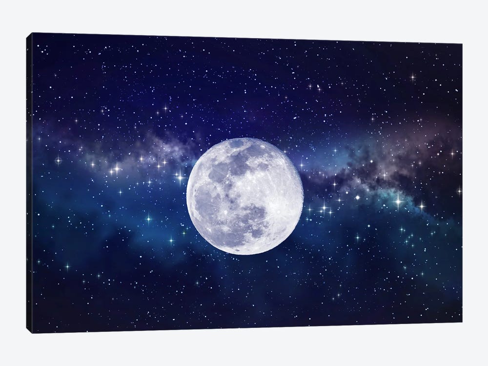 Moon And The Universe by Susanne Kremer 1-piece Canvas Wall Art