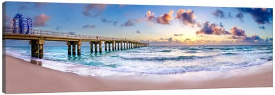Sunrise Newport Pier Panorama Canvas Art Print - Florida Art