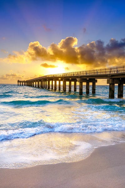 Miami: Powerful Sunrise At The Pier Florida by Susanne Kremer