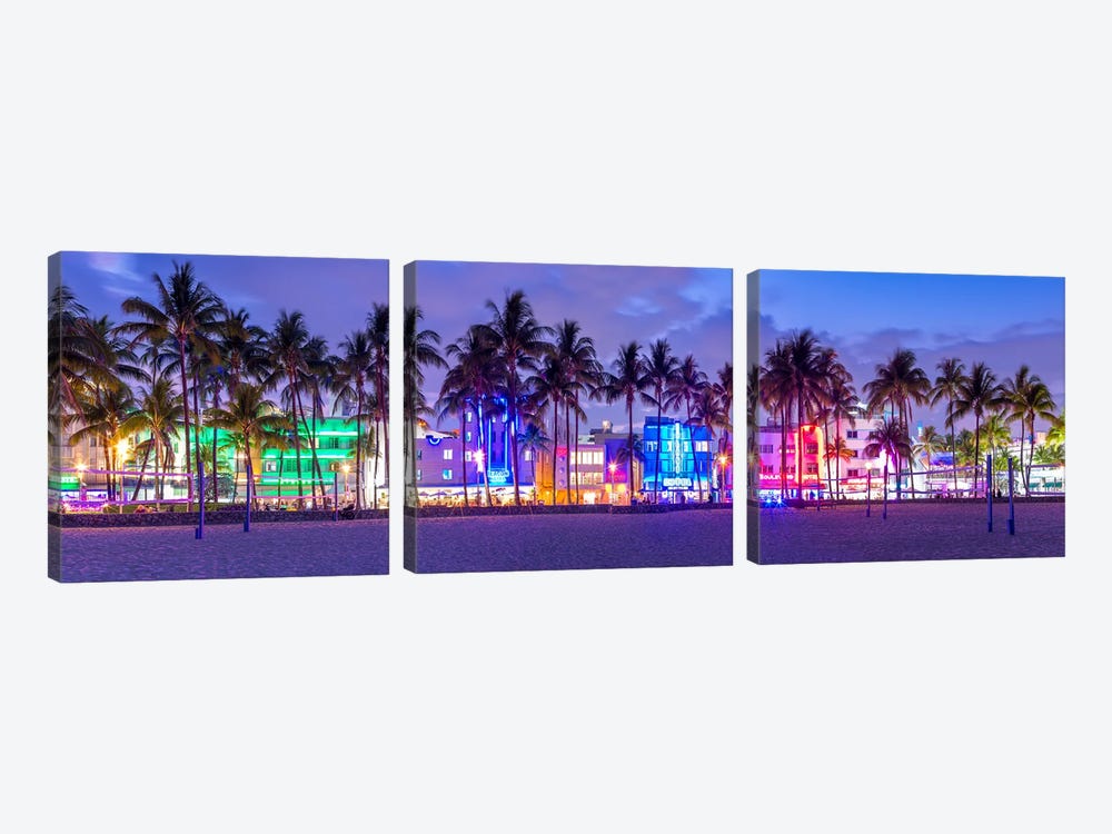 Welcome To Miami by Susanne Kremer 3-piece Canvas Wall Art