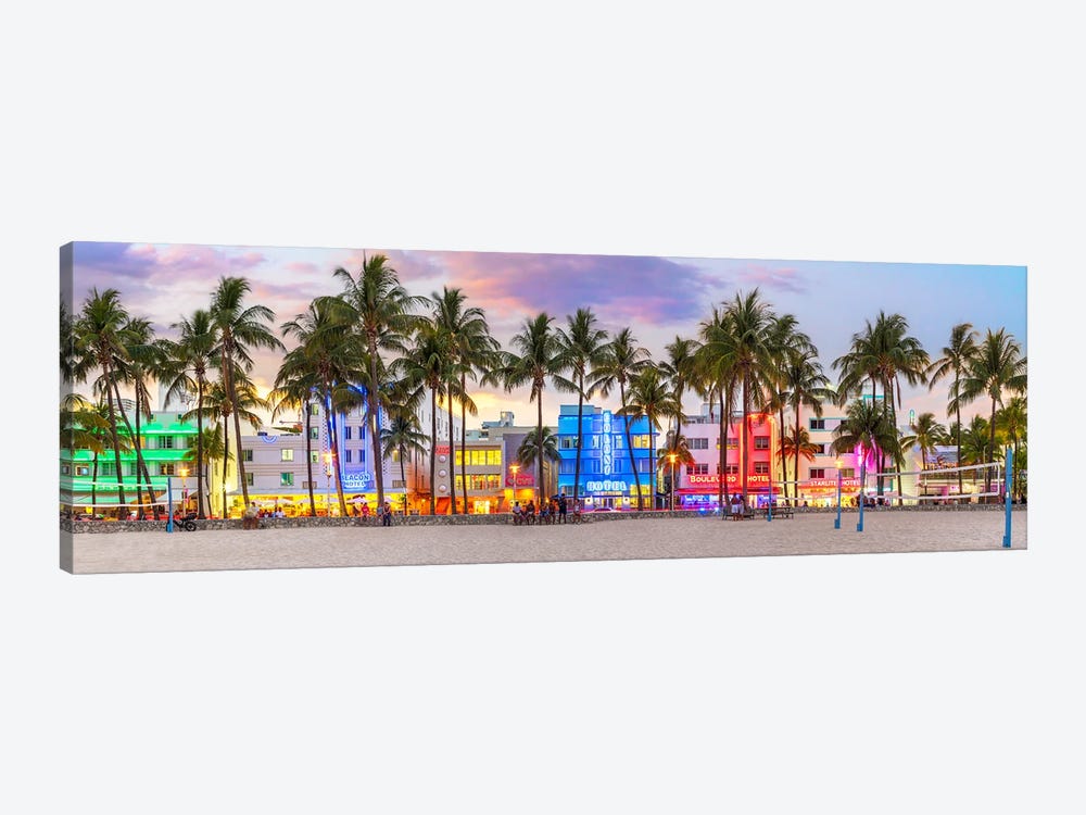 Welcome To Miami Sunset by Susanne Kremer 1-piece Canvas Print