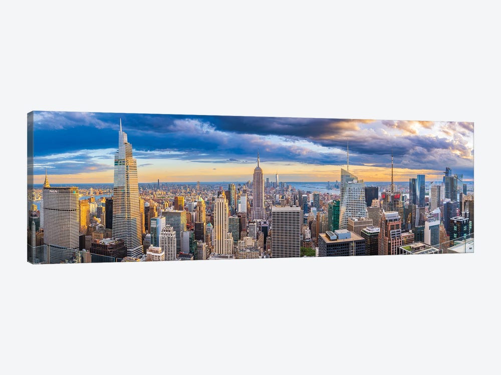 New York Skyline Golden Hues by Susanne Kremer 1-piece Canvas Wall Art