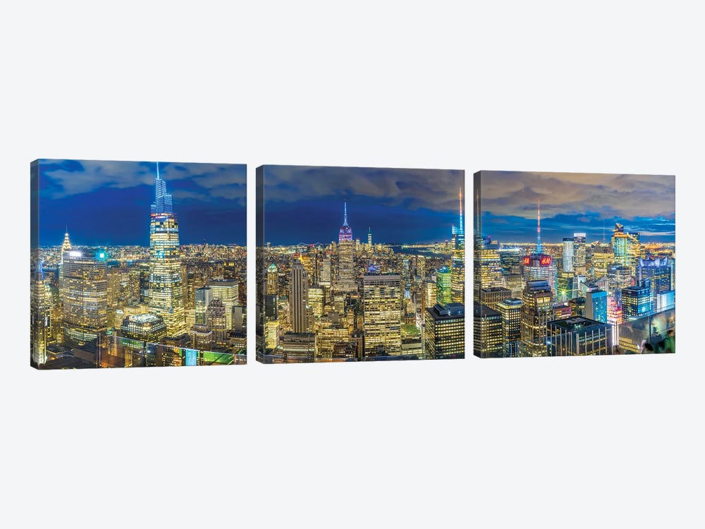 Gotham City Skyline Nights by Susanne Kremer 3-piece Canvas Art