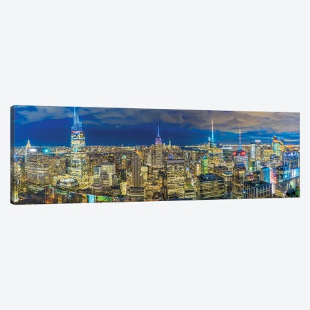 Gotham City Skyline Nights Canvas Print #SKR1161} by Susanne Kremer Canvas Art Print