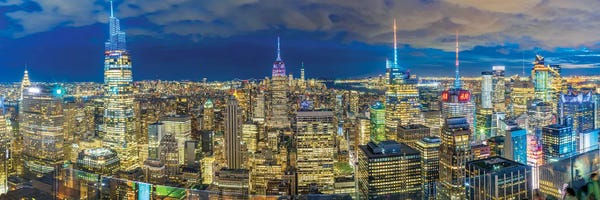 Canvas Print: Gotham City Skyline Nights by Susanne Kremer