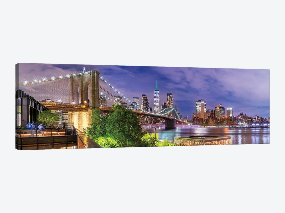 Brooklyn Bridge Panorama by Susanne Kremer 1-piece Canvas Print