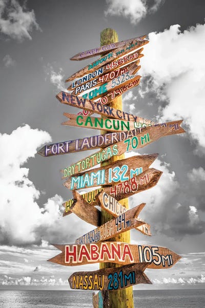 Signs: Key West Milemarker Noir by Susanne Kremer