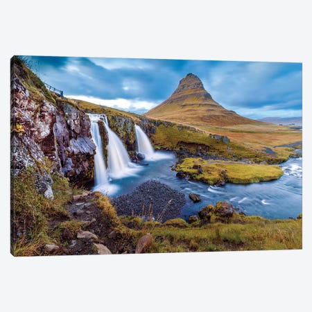 Kirkjufell Waterfall II Canvas Print #SKR124} by Susanne Kremer Canvas Print