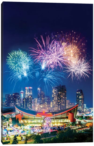 Fireworks Stampede Calgary Canvas Art Print - Fireworks