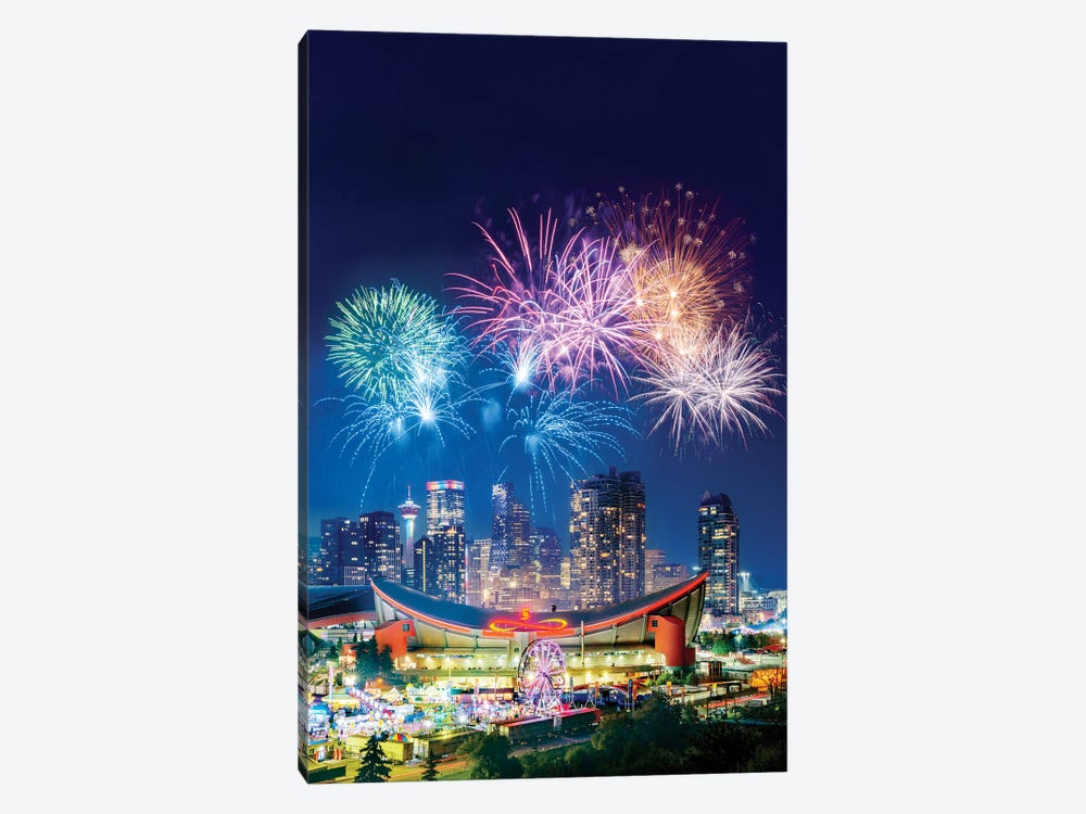 Fireworks Stampede Calgary by Susanne Kremer 1-piece Canvas Print