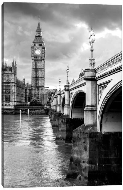 Big Ben and Palace of Westminster III  Canvas Art Print - Black & White Cityscapes