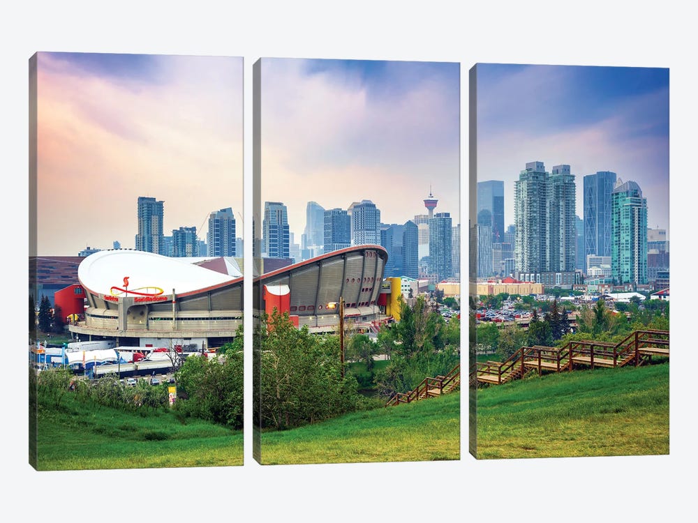 Calgary Skyline by Susanne Kremer 3-piece Canvas Artwork