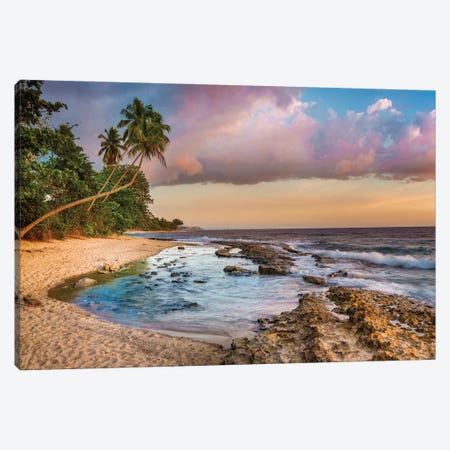Romantic Beach Sunset Puerto Rico Canvas Print #SKR1319} by Susanne Kremer Canvas Wall Art