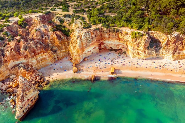 Portugal: Aerial Marinha Beach Portugal by Susanne Kremer