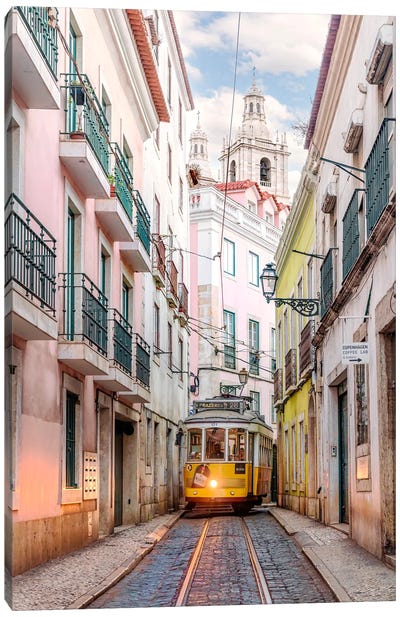 Tram 28 Lisbon Canvas Art Print - Portugal Art