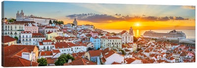 Sunrise Glow Alfama Lisbon Canvas Art Print - Portugal Art