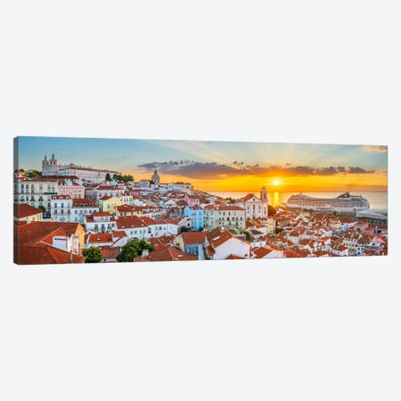 Sunrise Glow Alfama Lisbon Canvas Print #SKR1362} by Susanne Kremer Canvas Print