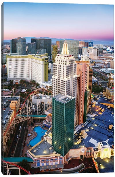 Sunset Aerial Las Vegas Canvas Art Print - Aerial Photography