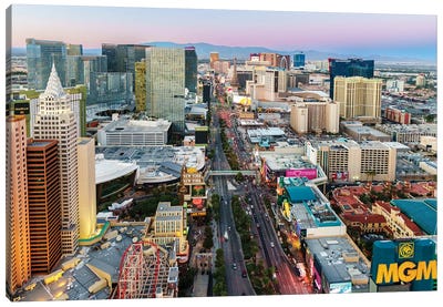 Aerial Sunset Vegas Canvas Art Print - Aerial Photography