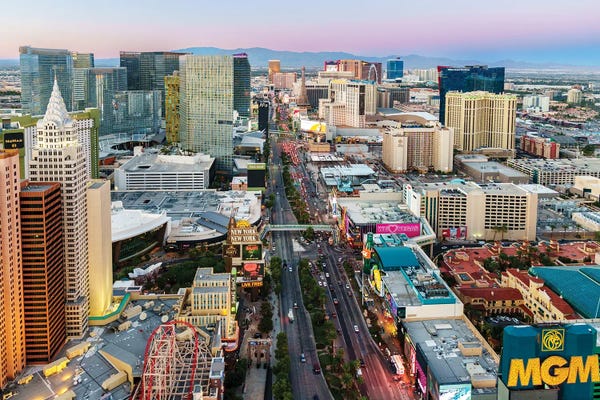Las Vegas: Aerial Sunset Vegas by Susanne Kremer