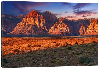 Red Rock Inferno Canvas Art Print - Desert Landscape Photography