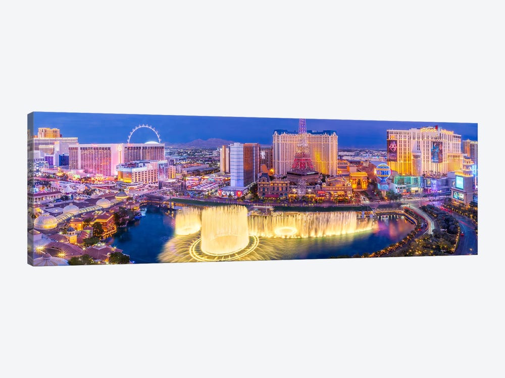 Las Vegas Night Panoramic by Susanne Kremer 1-piece Canvas Art