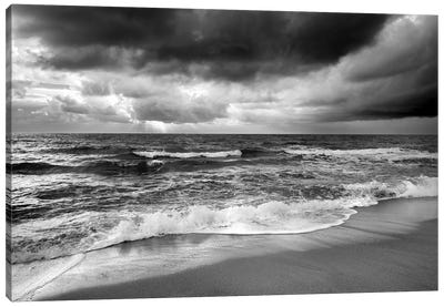 Stormy Waves Noir Canvas Art Print - Susanne Kremer