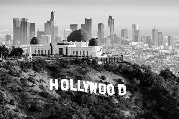 Hollywood Sign: Los Angeles Skyline Noir by Susanne Kremer