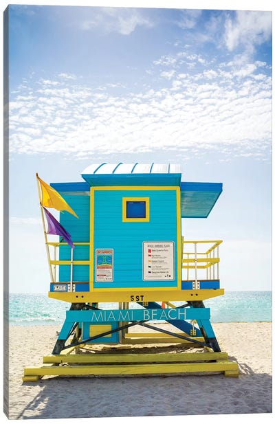 Ocean Drive Lifeguard House South Beach VI Canvas Art Print - Miami