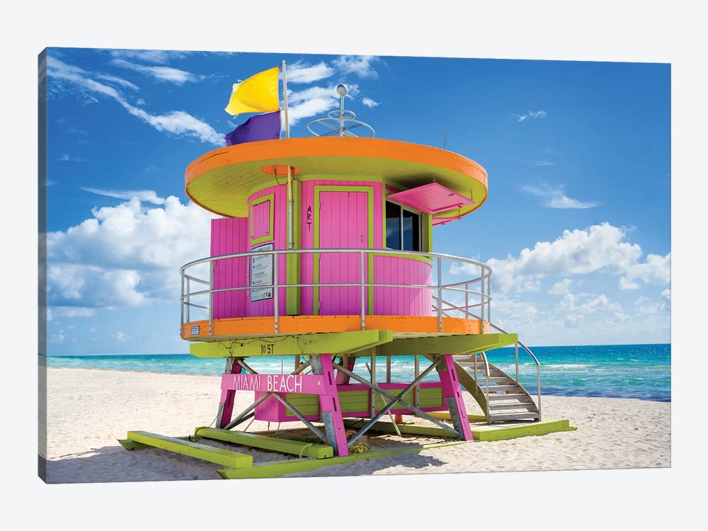 Ocean Drive Lifeguard House South Beach VII by Susanne Kremer 1-piece Canvas Artwork