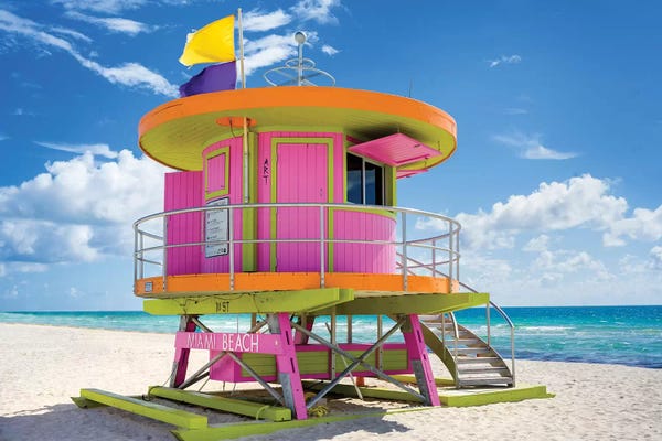 Miami: Ocean Drive Lifeguard House South Beach VII by Susanne Kremer