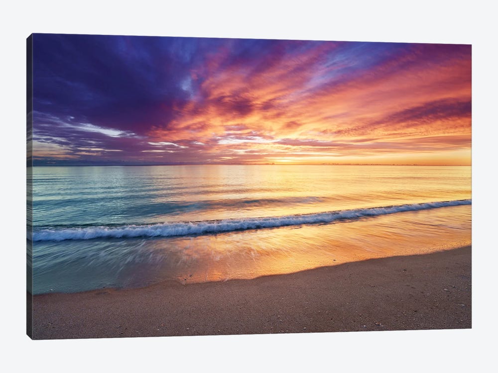 Vibrant Sunrise Reflection Miami by Susanne Kremer 1-piece Canvas Art