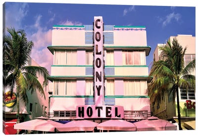Ocean Drive, Colony Hotel II Canvas Art Print - Signs