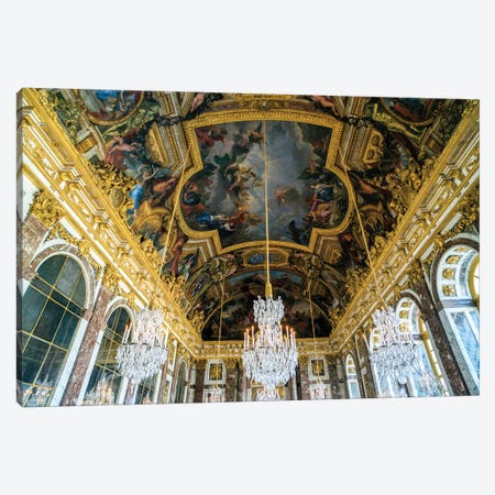 Palace of Versailles, Hall of Mirrors  Canvas Print #SKR168} by Susanne Kremer Canvas Wall Art