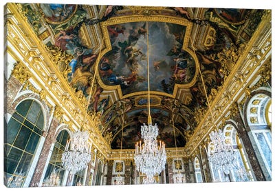 Palace of Versailles, Hall of Mirrors  Canvas Art Print - Palace of Versailles